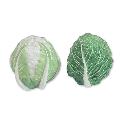 2pc Wedgwood Ceramic Cabbage and Cauliflower Shakers