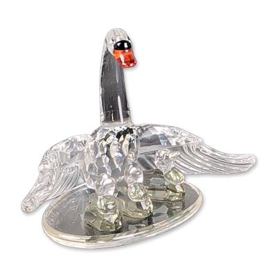 Swarovski Crystal Swan Family Figurine