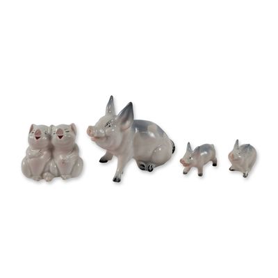 Group of Four Beswick Ceramic Pig Figurines