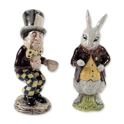 2pc Beswick Alice Series Ceramic Figurines