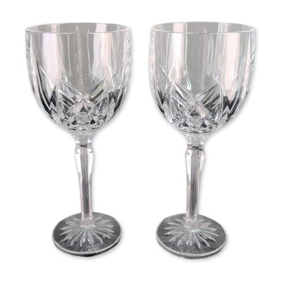 Pair of Waterford Marquis Brookside Crystal Water Goblets