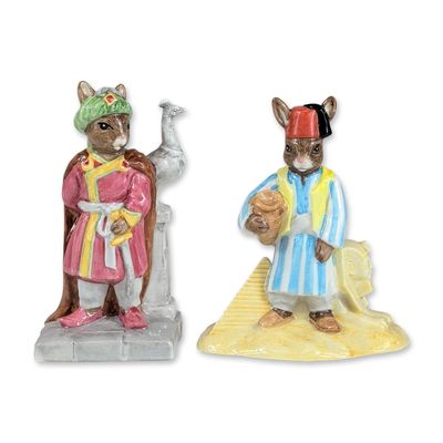 2pc Royal Doulton Bunnykins Egyptian and Arabian Figurines