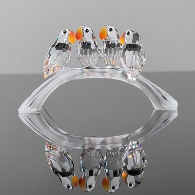 Swarovski Crystal Figurine, Baby Lovebirds