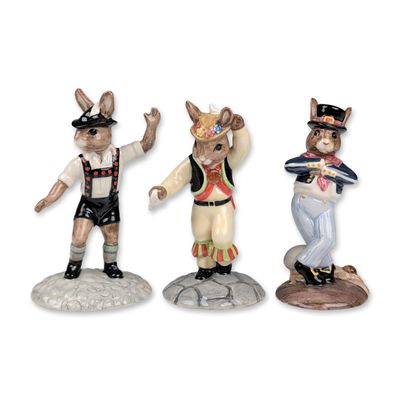 Royal Doulton Bunnykins Dancer Figurine Trio