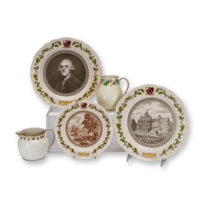 5pc Collection of Wedgwood 225th Anniversary Commemorative Creamware Items
