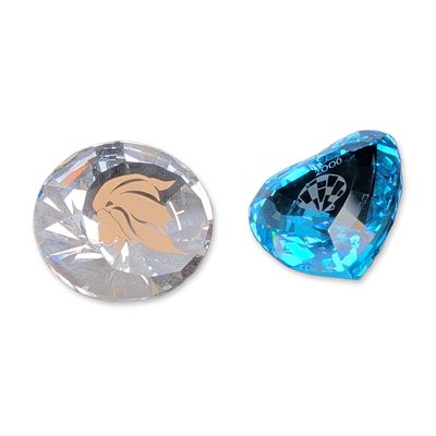 2pc Swarovski Crystal SCS Heart and Lion Head Paperweights