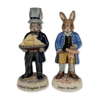 2pc Royal Doulton Bunnykins Inventors Collection Figurines