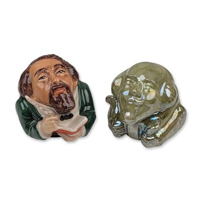 2pc Kevin Francis Prototype Literary Figure Face Pots