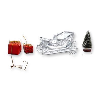 Swarovski Martin Zendron Signed Silver Crystal Sleigh with Accessories