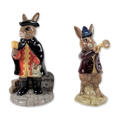 2pc Royal Doulton Bunnykins Ceramic Figurines