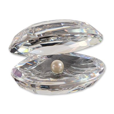 Swarovski Silver Crystal Shell with Pearl