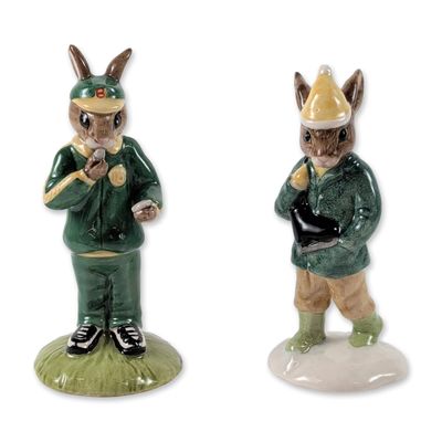 2pc Royal Doulton Bunnykins Porcelain Figurines