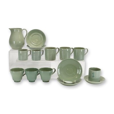 Collection of Wedgwood Celadon Green Earthenware Tableware