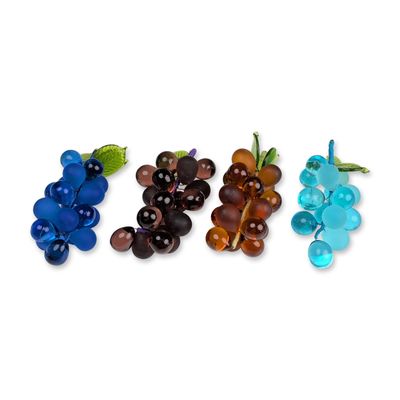4pc Art Glass Grape Clusters