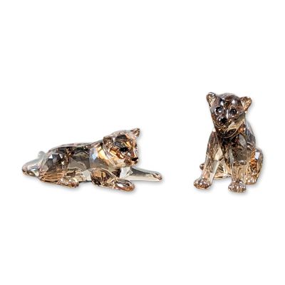2pc Swarovski SCS 2010 Amur Leopard Cubs