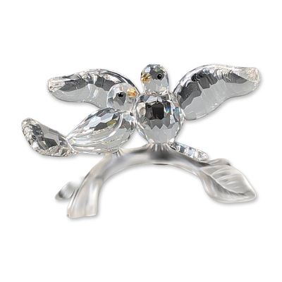 Swarovski Crystal Figurine, Turtledoves