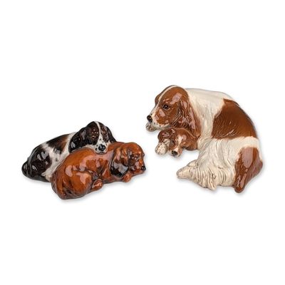 2pc Royal Doulton Porcelain Spaniel Figurines