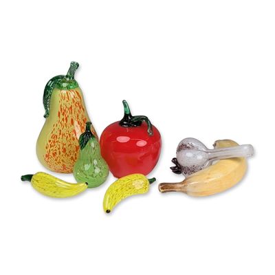 7pc Art Glass Fruit Figurines