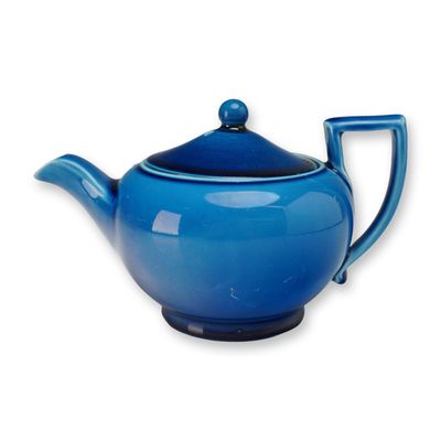Wedgwood Blue Glazed Aesthetic Movement Teapot circa 1880