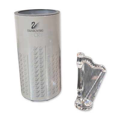 Swarovski Silver Crystal Harp Figurine