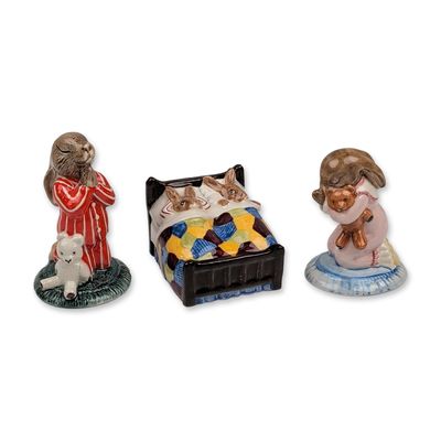 3pc Royal Doulton Bunnykins Ceramic Figurine