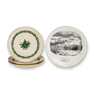 4pc Wedgwood Colonial and Outlines of Grandeur Saucers