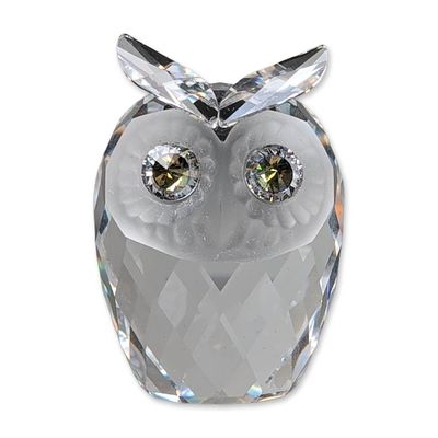 Swarovski Faceted Clear Crystal Figurine, Large Owl