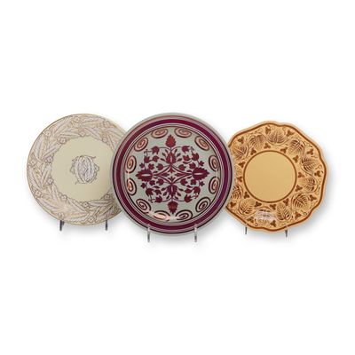 Three Wedgwood Ceramic Decorative Plates from the Rubin Collection, circa 1930