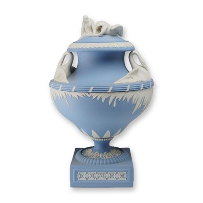 Wedgwood Jasperware Leda and the Swan Lidded Pedestal Vase Limited Edition 31 of 100