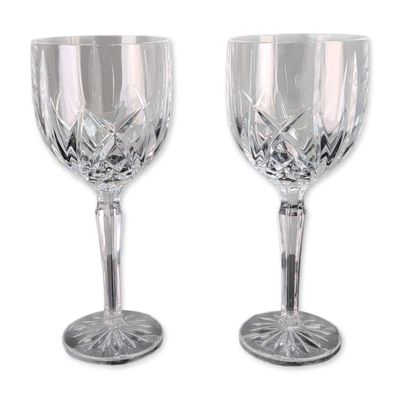 Pair of Marquis by Waterford Brookside Crystal Goblets