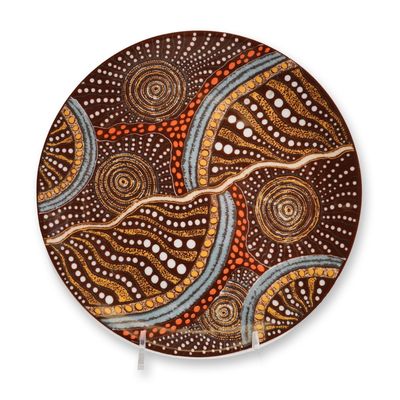 Australian Fine China Camilla Young Aboriginal Art Porcelain Plate