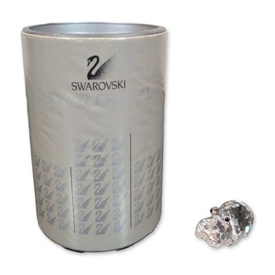 Swarovski Silver Crystal Figurine, Small Hippopotamus