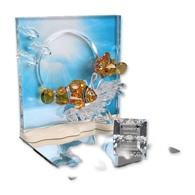 Swarovski Crystal 2005 SCS Annual Edition Sculpture, Color Harmony with Title Plaque