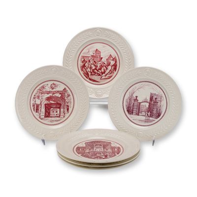 6pc Wedgwood University of Pennsylvania Commemorative Queensware Plates