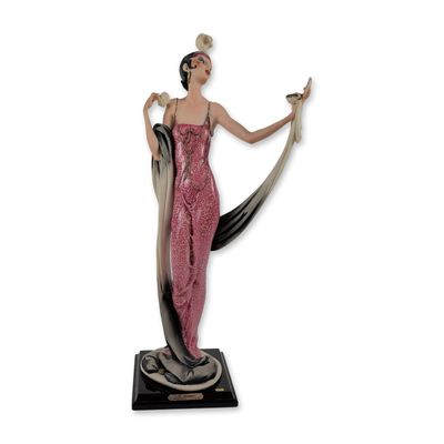 Giuseppe Armani Art Deco Cold Cast Porcelain Lady with Powder Puff