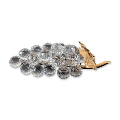 Swarovski Crystal and Two-Tone Metal Grape Brooch