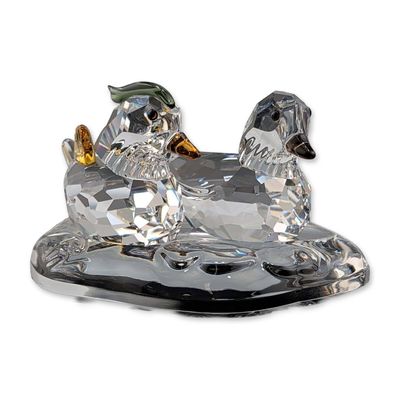 Swarovski Crystal Mandarin Ducks on Pond Figurines