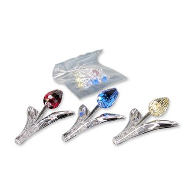 Trio of Swarovski Crystal Figurines, Tulips and Loose Tulip Crystals