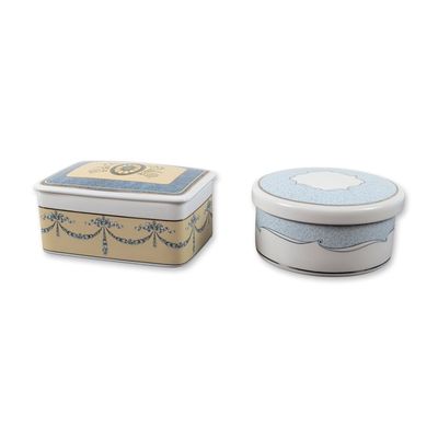 Two Wedgwood Bone China Lidded Jewelry Boxes