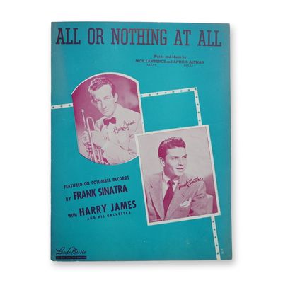 Frank Sinatra All or Nothing at All Vintage Sheet Music