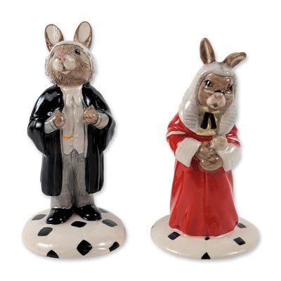 2pc Legal Hares Royal Doulton Bunnykins Ceramic Figurines