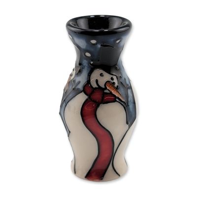 Moorcroft Pottery Miniature Vase, Snowmen