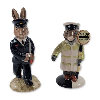 2pc Royal Doulton Bunnykins Ceramic Figurines