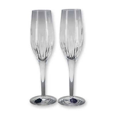 Pair of Stuart Crystal Gloucester Fluted Champagne Glasses