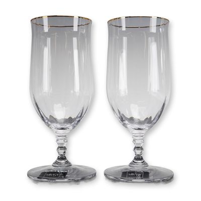A Pair of Mikasa Crystal Iced Tea Glasses in the Sonata Pattern