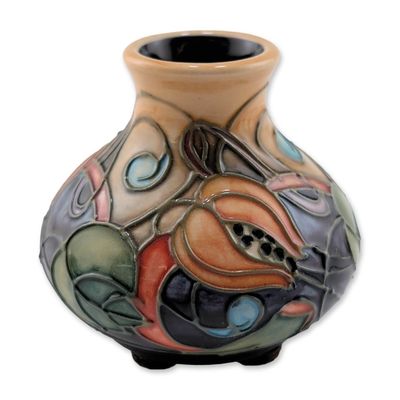 Moorcroft Pottery by Emma Bossons Miniature Ceramic Vase, Celtic Web Pattern