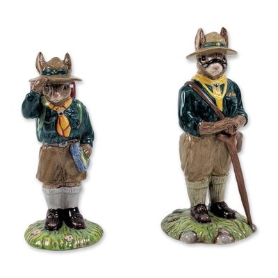 Pair of Royal Doulton Bunnykins Scouting Figurines