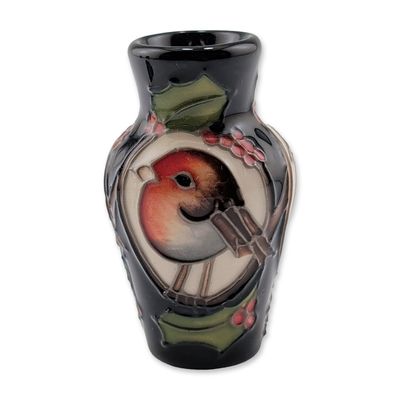 Moorcroft Pottery Miniature Vase, Winter's Shelter