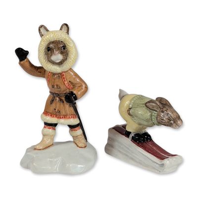 2pc Royal Doulton Winter Bunnykins Figurines