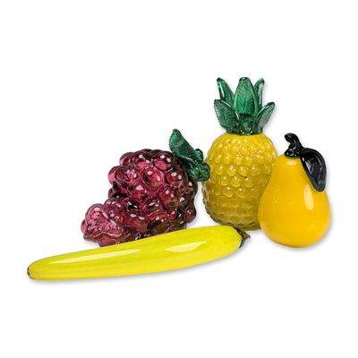 4pc Royal Gallery Art Glass Fruits Figurines